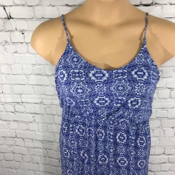 Lush Casual Maxi Dress Blue Cotton Stretch Size S - Picture 2 of 8